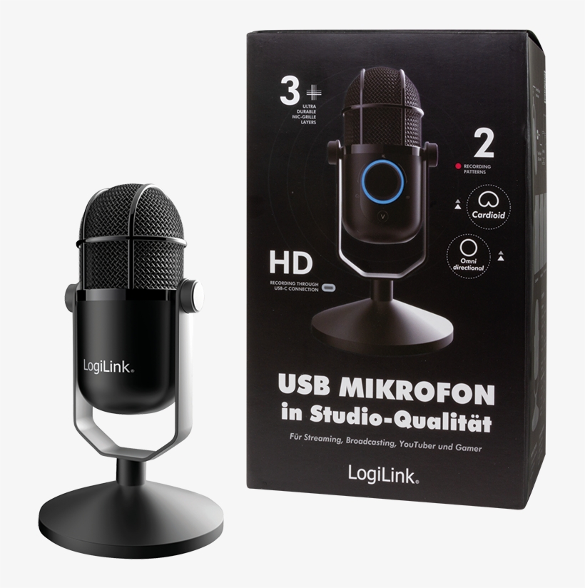Image (png) - Logilink Hs0048 Schwarz Studio-mikrofon Verkabelt, transparent png download
