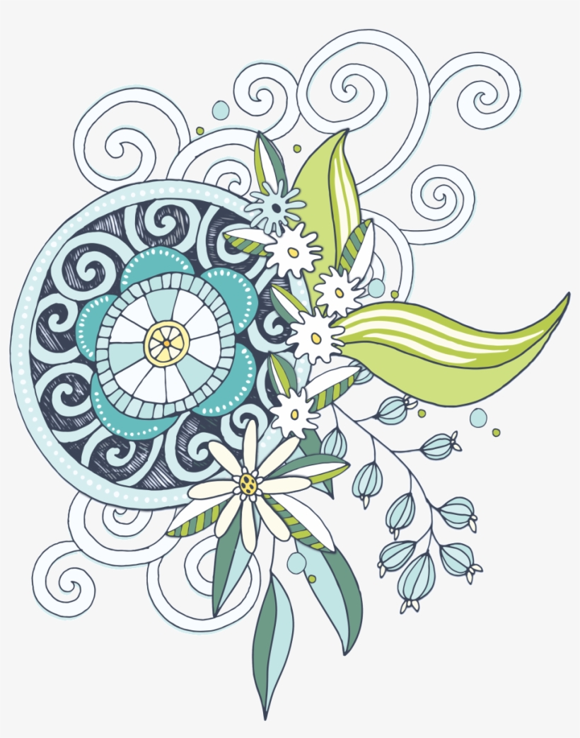 Hand Painted Blue Vintage Pattern Png Transparent - Portable Network Graphics, transparent png download