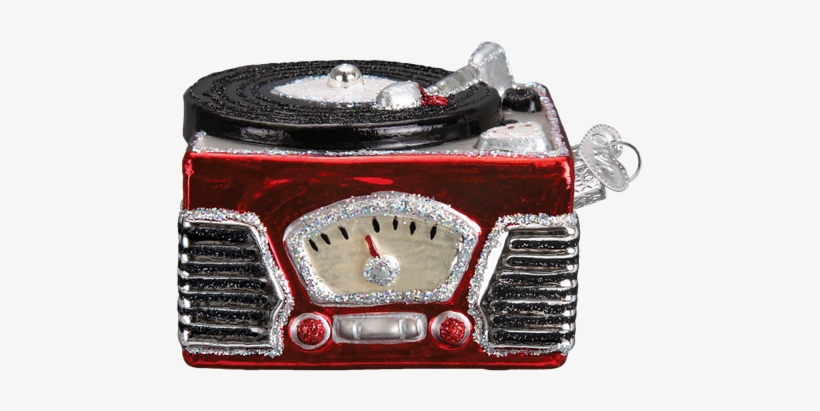 Old World Christmas Record Player Glass Ornament 38043, transparent png download