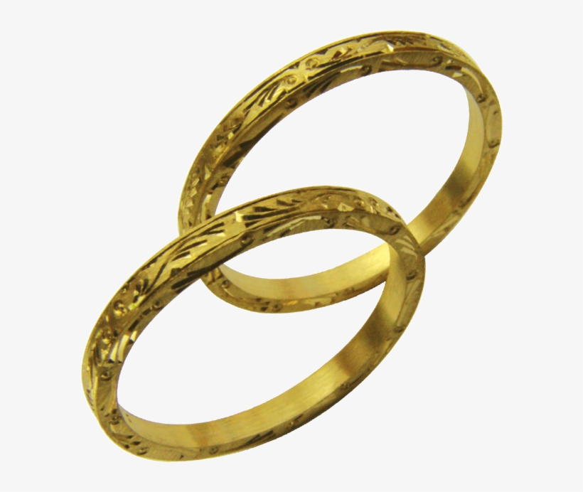 Matching Engraved Light Yg Bands - Engraving, transparent png download