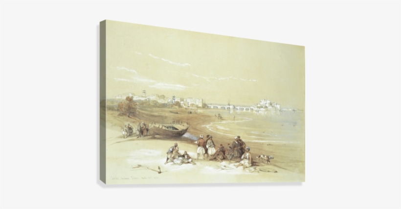 Landscape With Figures Outside The City Canvas Print - Sidon, transparent png download