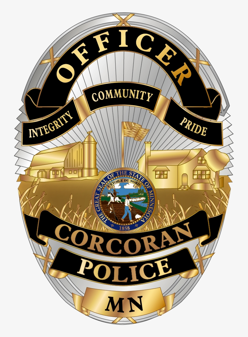 C-127163 Corcoran Police Department Flag Badge Minnesota - Police Department, transparent png download