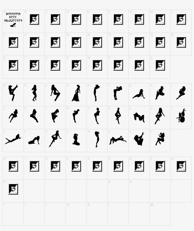 Darrians Sexy Silhouettes Font - Build A Bear, transparent png download