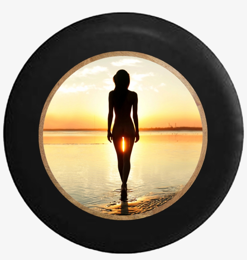 Sexy Silhouette Bikini At Beach Rv Camper Spare Tire - Customization Mouse Pad Natural Rubber Mousepad Image, transparent png download
