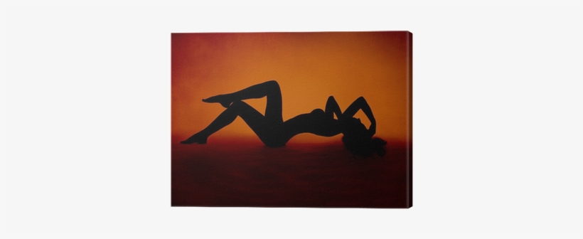 Woman Sexy Silhouette Lying At Red Orange Background - Sex, Drugs, And A Beautiful Woman By B. L. Roberts, transparent png download