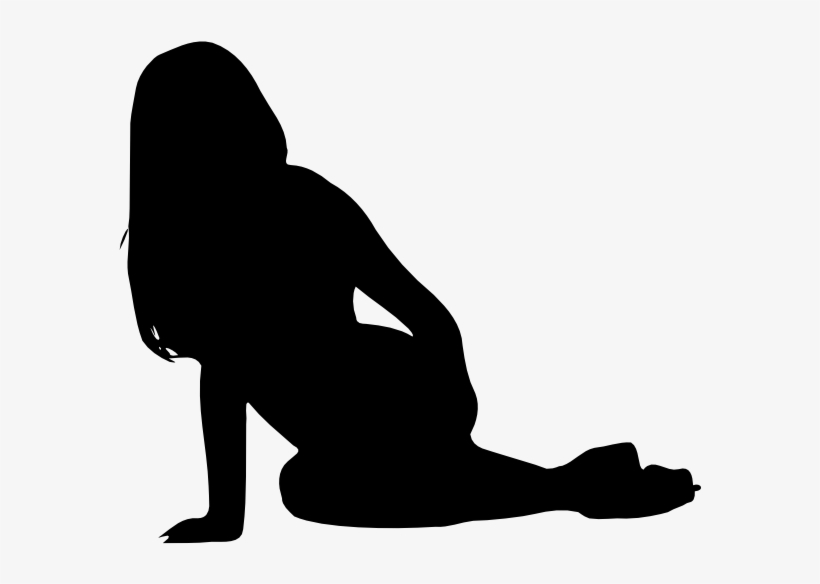 Onlinelabels Clip Art - Silhouette Of Woman Kneeling, transparent png download