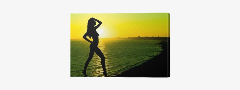 Sunset, Sexy Nude Woman Silhouette Canvas Print • Pixers® - Silhouette, transparent png download