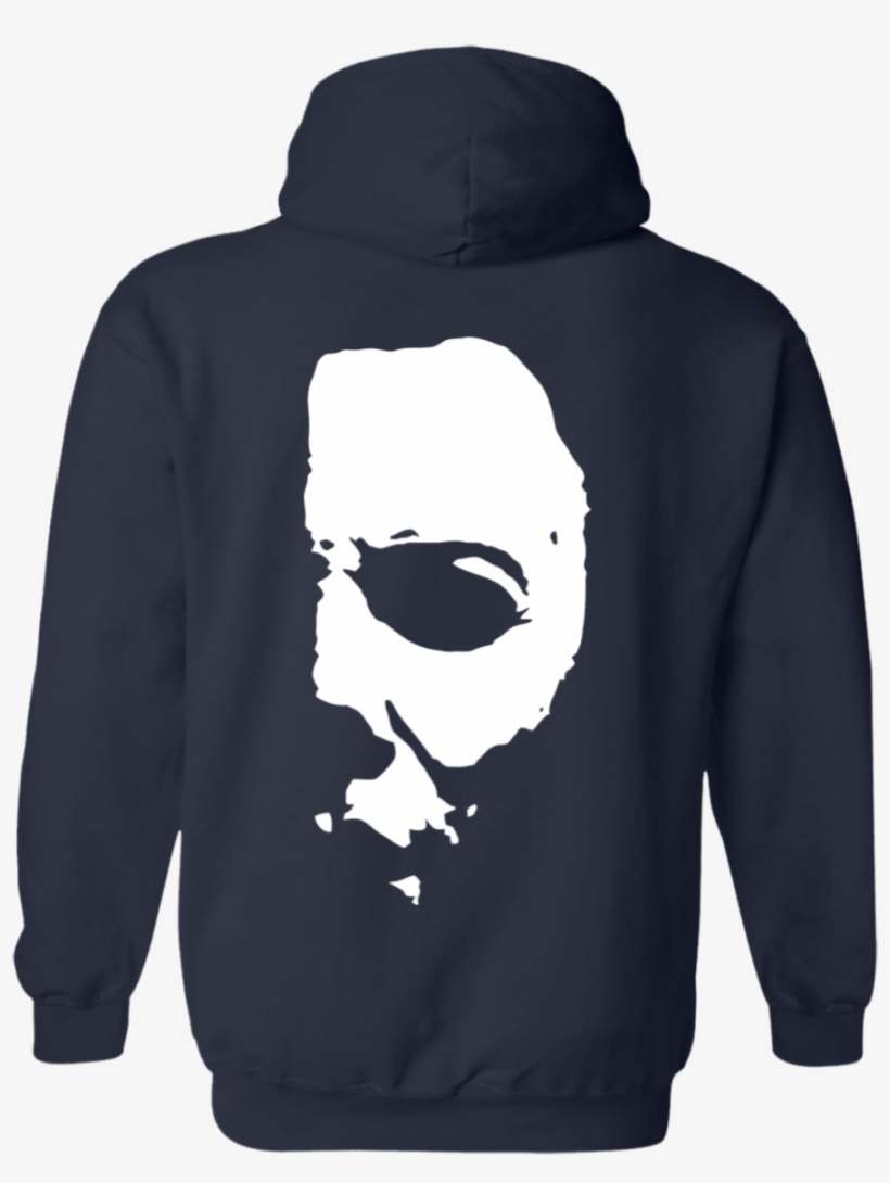 Michael Myers Horror Hoodie Custom Sticker Shop Png - Michael Myers Creepy Half Face 6 White Vinyl Car Wall, transparent png download