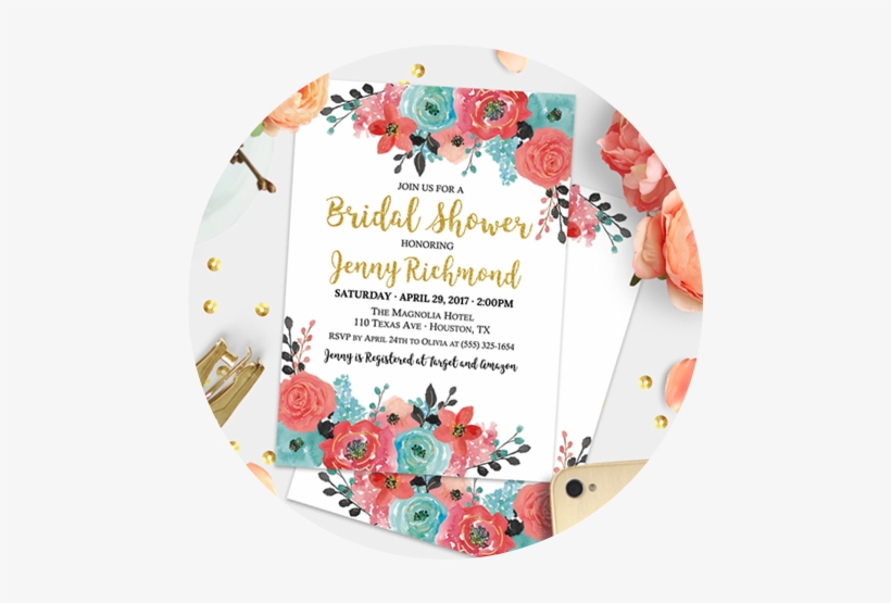 Blue Orange Pink Bridal Shower, transparent png download