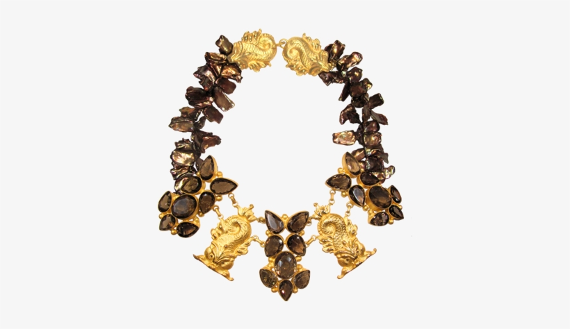 Smokey Topaz And Pearl Necklace, transparent png download