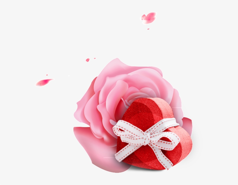 This Graphics Is Pink Flowers And Gifts Valentine's - Rose, transparent png download