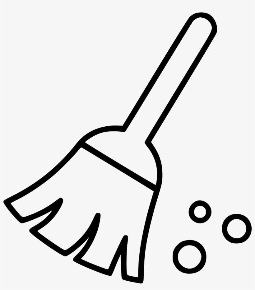 Broom Cleaning Sweep Cleaning Office Comments - Broom Black And White Png, transparent png download