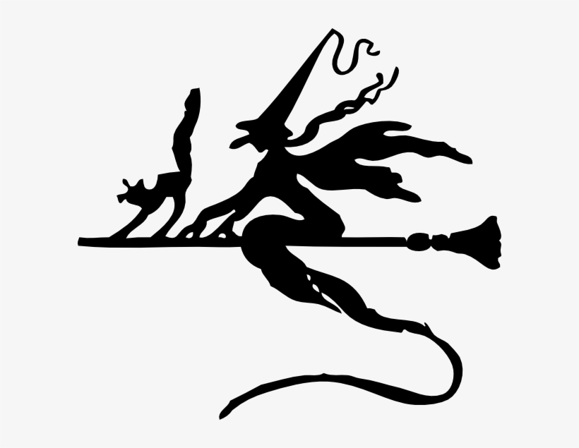 Witch On A Broom Stick Svg Clip Arts 600 X 555 Px, transparent png download