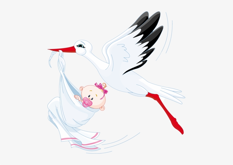 41 - Stork With Baby Vector, transparent png download