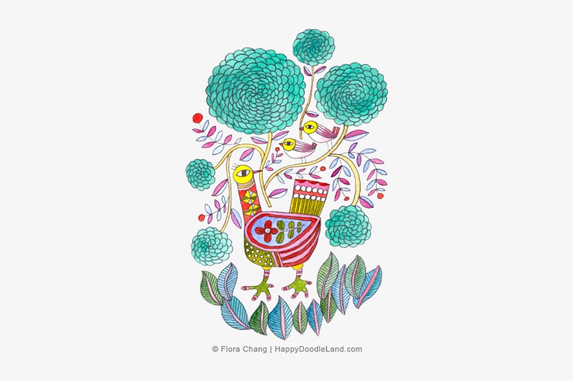 3birds Flowers Watercolor © Flora Chang, transparent png download