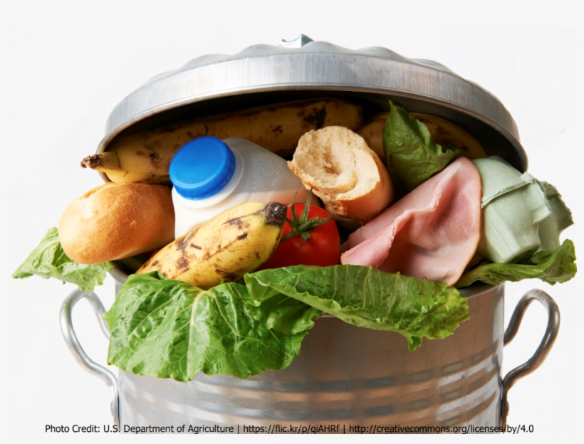 Trash Can Filled With Food - Wasted Food, transparent png download