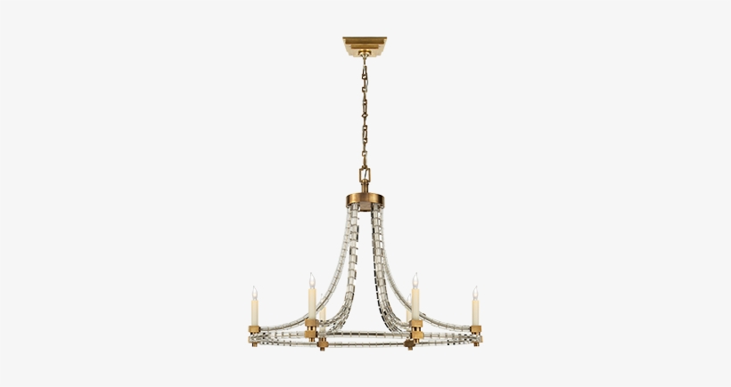 Crystal Cube Oval Chandelier Antique-burnished Brass - Visual Comfort Chart House 6 Light Round Flatline Crystal, transparent png download