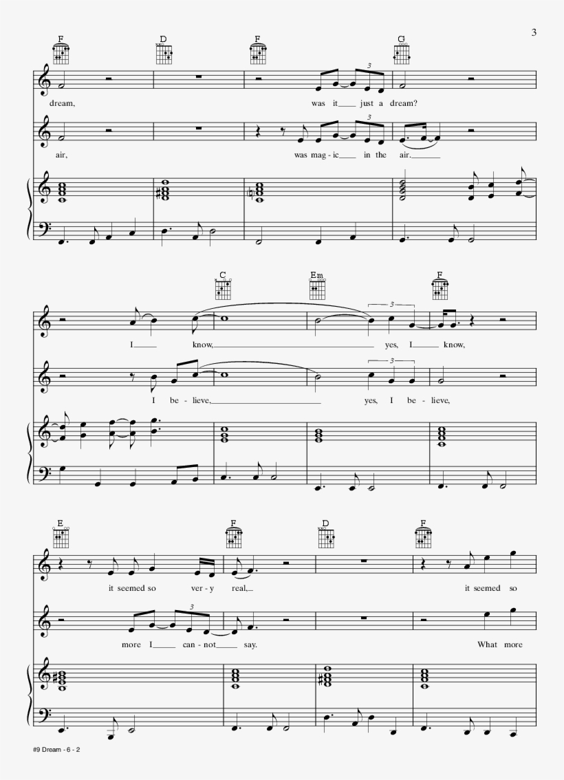 John Lennon - John Lennon #9 Dream Sheet Music, transparent png download