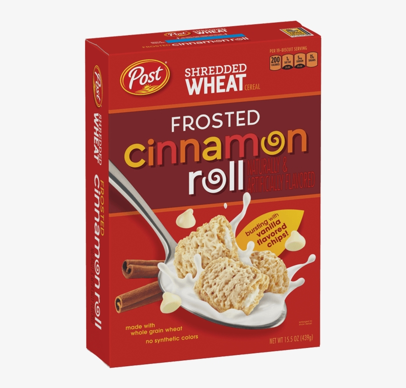 Shredded Wheat Frosted Cinnamon Roll - Post Shredded Wheat Cereal Cinnamon, transparent png download