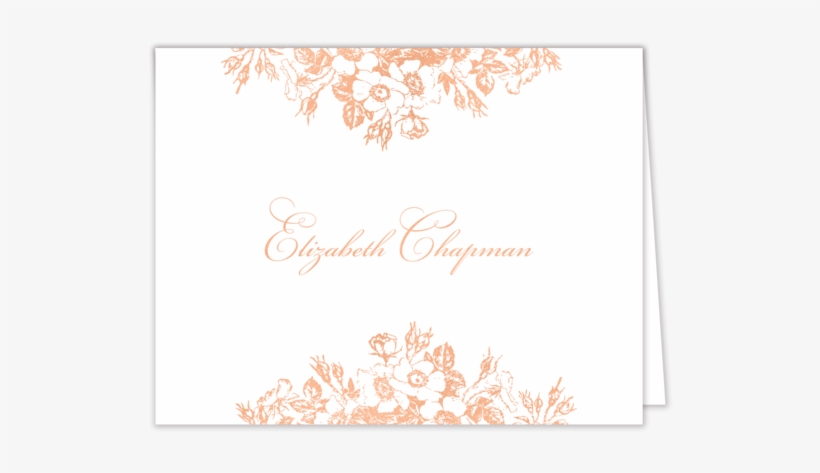Bouquet Border Foil Pressed Folded Note - Wedding Invitation, transparent png download