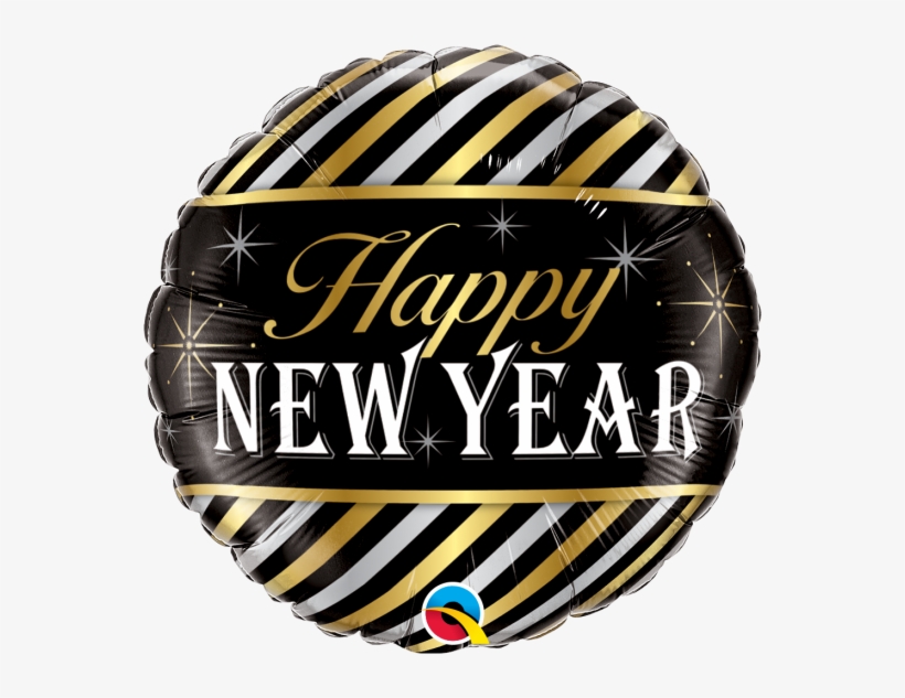 Qualatex 18 Inch Foil Mylar Happy New Year Diagonal - Festive Happy New Year 2017 Assorted Mylar Balloons, transparent png download