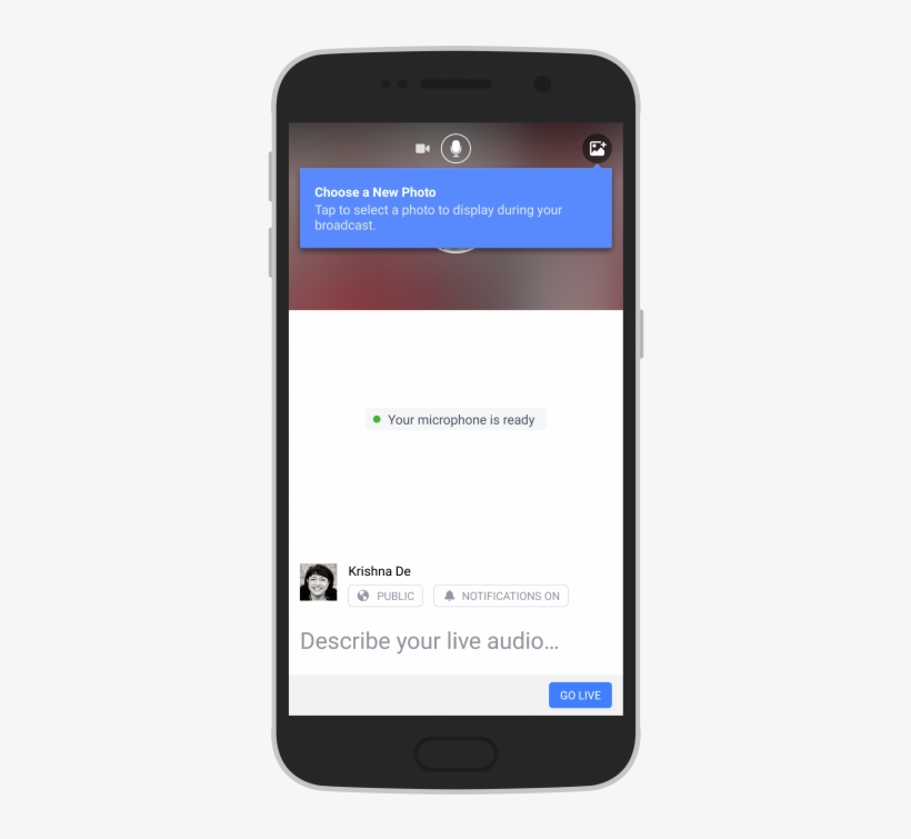 Facebook Live Audio On Android Select A Photo To Accompany - Facebook Live, transparent png download