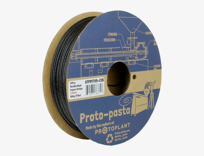 "empire Strikes" Black Htpla With Silver Glitter - Proto-pasta Htp22805-ice High Temperature Spool , Pla, transparent png download