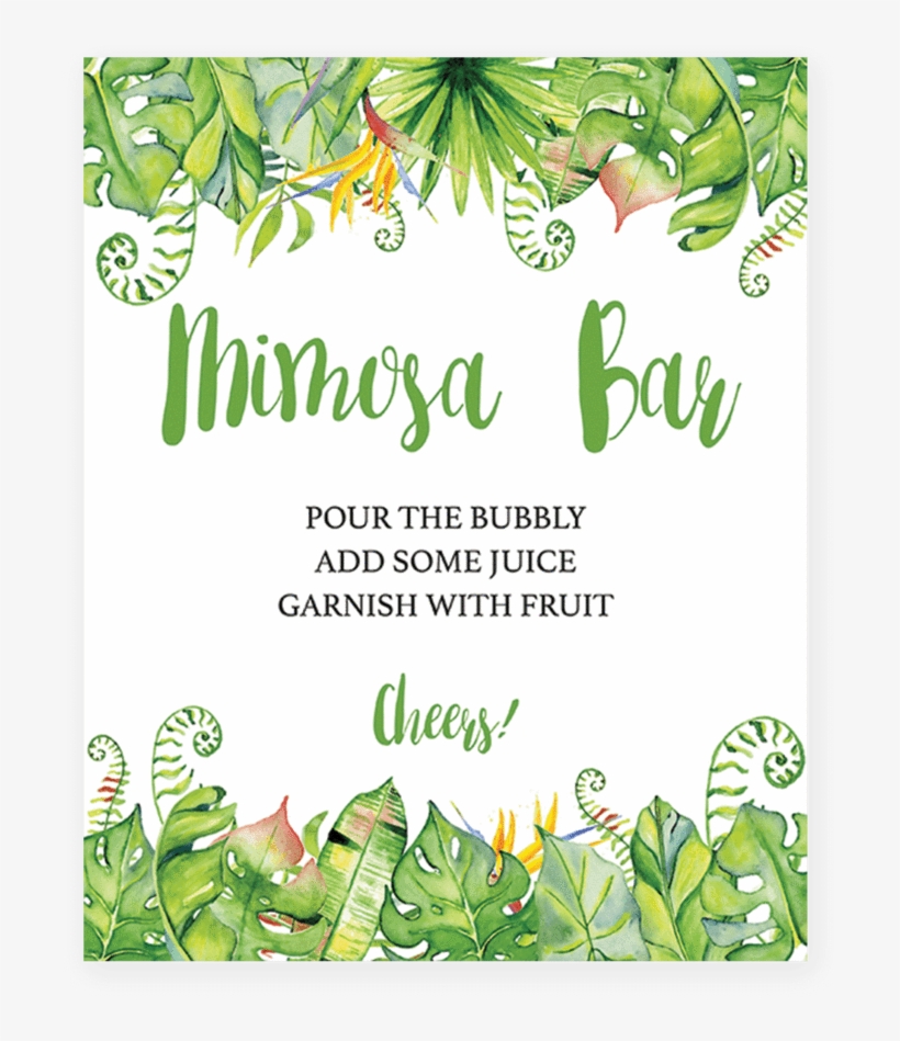 Hawaiian Shower Mimosa Bar Sign Printable By Littlesizzle - Baby Shower, transparent png download