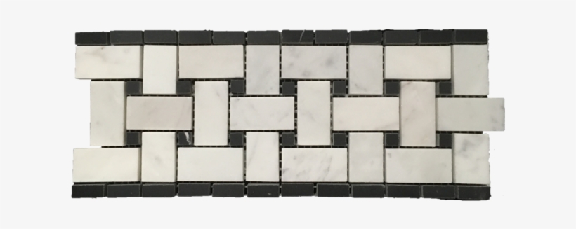 Pearl White Basketweave Border With 3/8" Black Dot - Basketweave, transparent png download