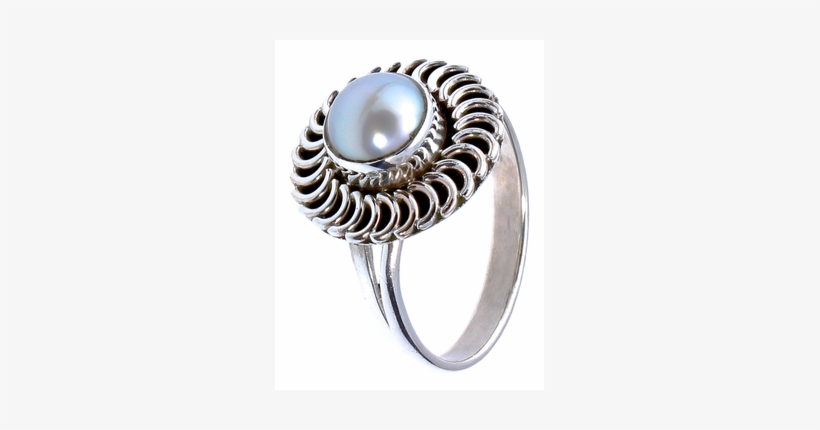 Silver Rings Pearl Arches Wide Margin Of 925 Sterling - Silberringe Perle Rund Bögen Rand Breit 925er Sterling, transparent png download