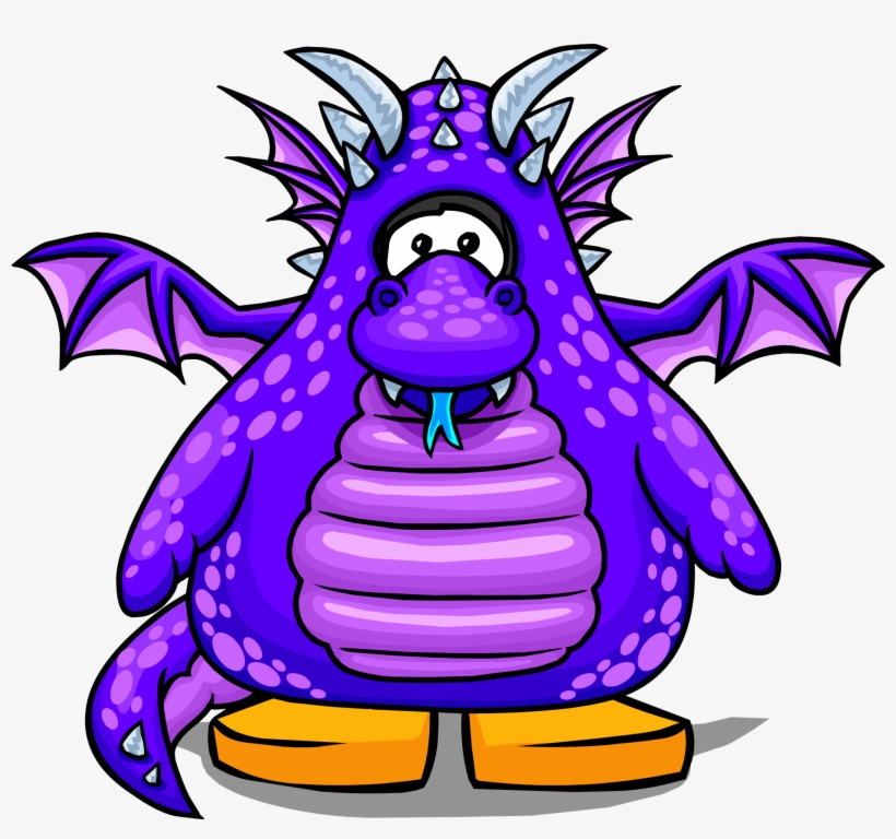 Purple Dragon Player Card - Club Penguin, transparent png download