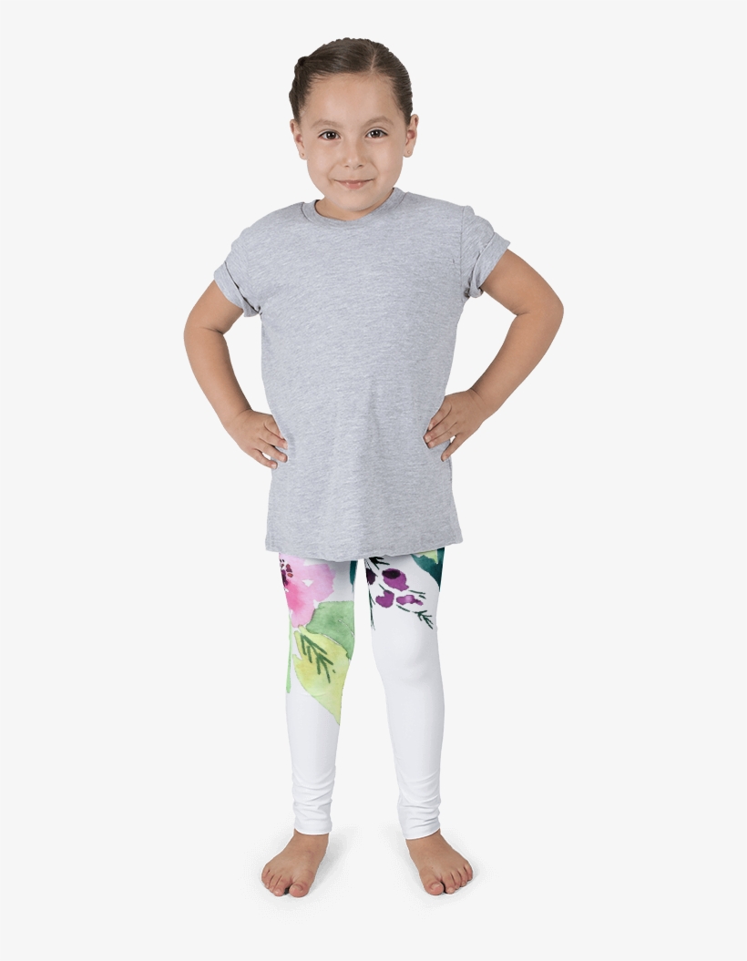 Watercolor Flowers Kid's Leggings - Leggings, transparent png download