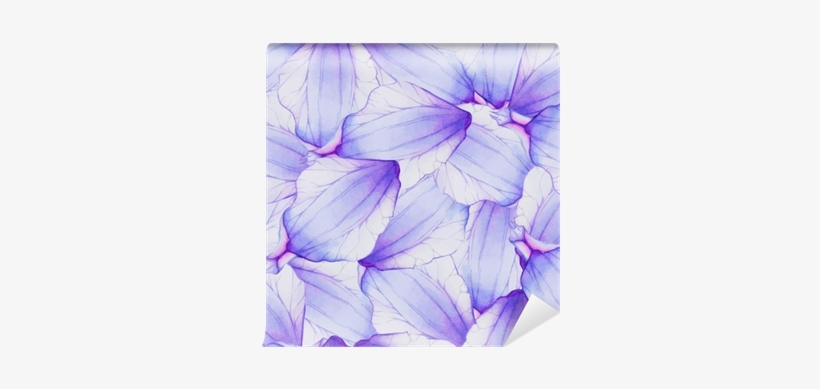 Watercolor Seamless Pattern With Purple Flower Petal - Purple Watercolor Pattern, transparent png download