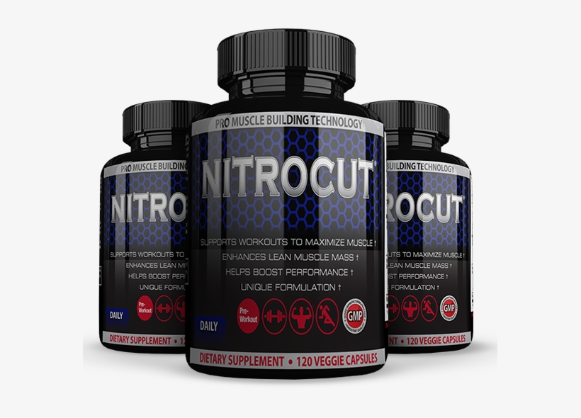 Slider Bottle - Nitrocut Pre-workout Nitric Oxide & Muscle Booster, transparent png download