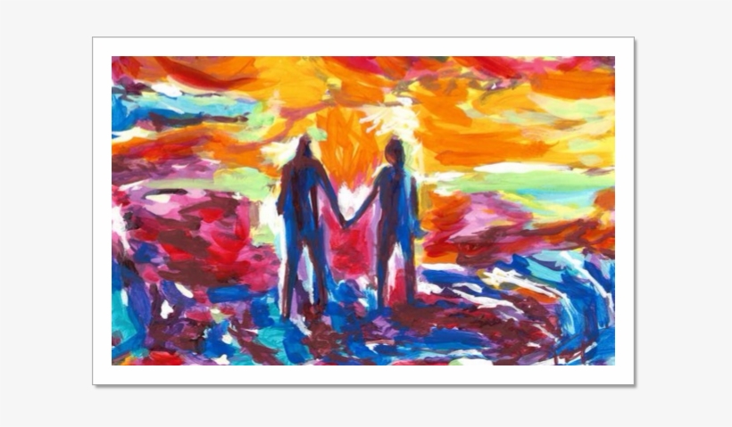 Better Together Painting Couple Sunset Love Beach Summer - Painting, transparent png download