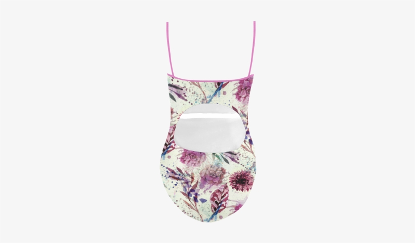 Watercolor Flowers Strap Swimsuit - Day Dress, transparent png download