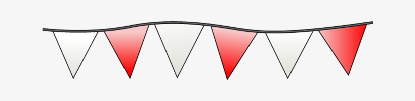 Red And White Triangle Pennants - Red, transparent png download