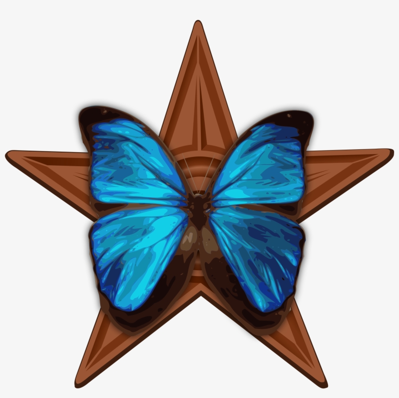 Open - Blue Butterfly With Star, transparent png download