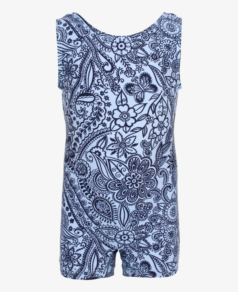 Blue Butterfly Floral Tank Unitard - Unitard, transparent png download