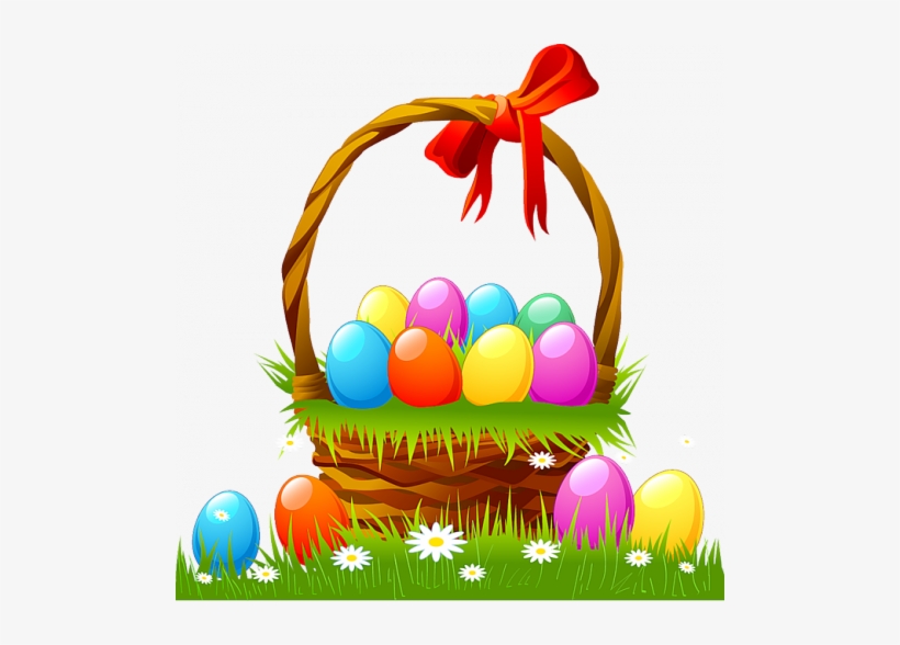 Easter Basket - Easter Basket With Eggs, transparent png download