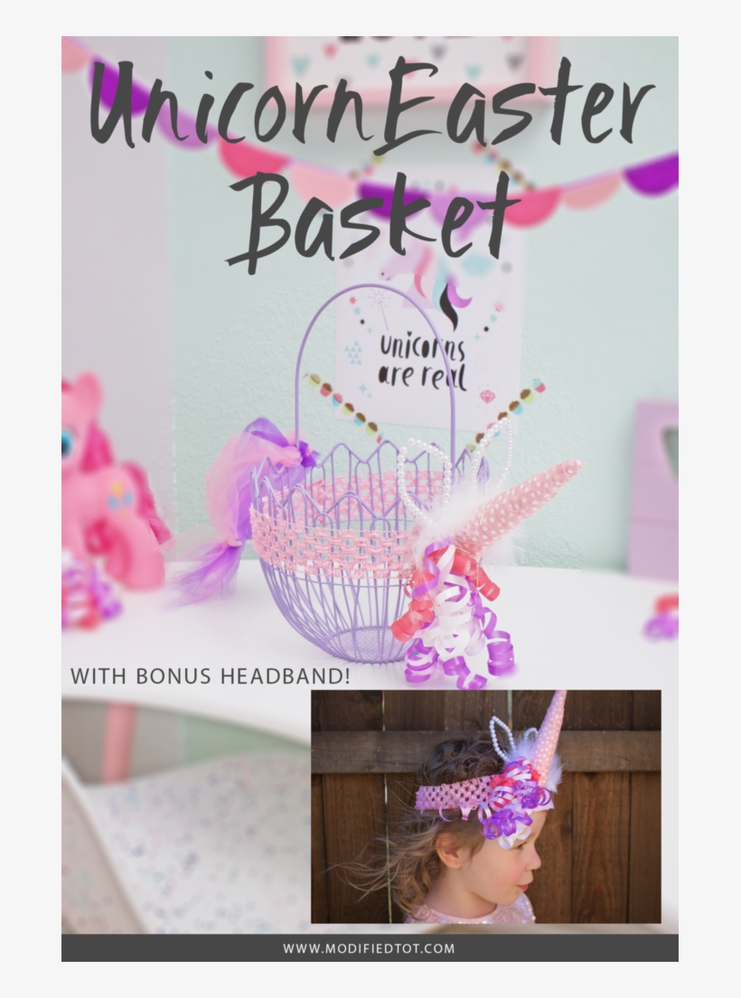 Unicorn Easter Basket & Headband - Unicorn Easter Basket Ideas, transparent png download