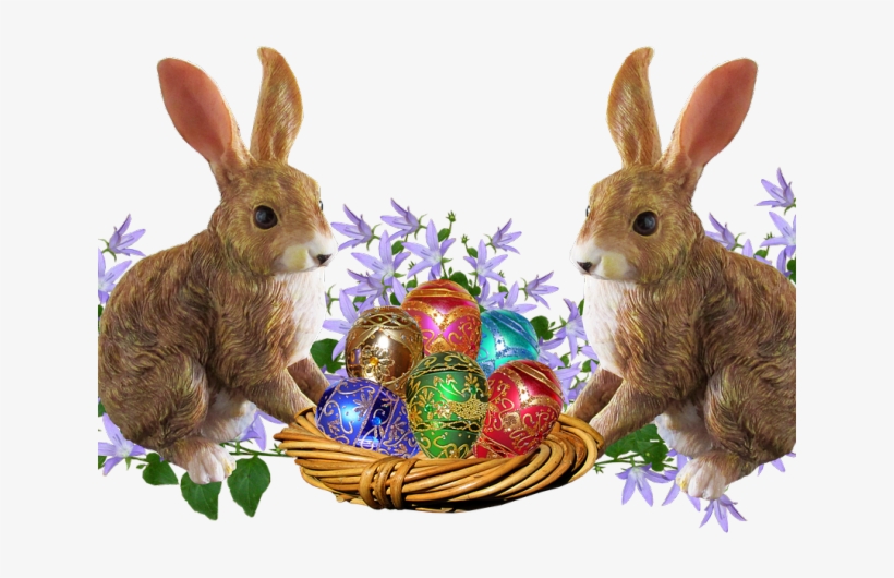 Easter Basket Bunny Png Transparent Images - Easter, transparent png download