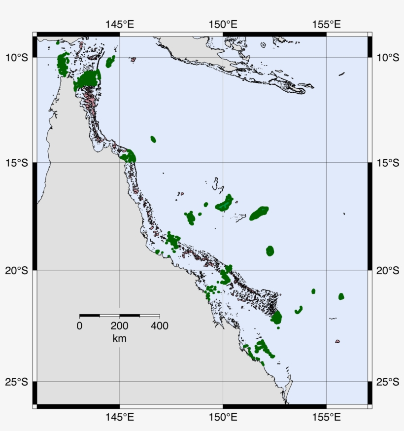 Study Locations On The Great Barrier Reef - Map, transparent png download