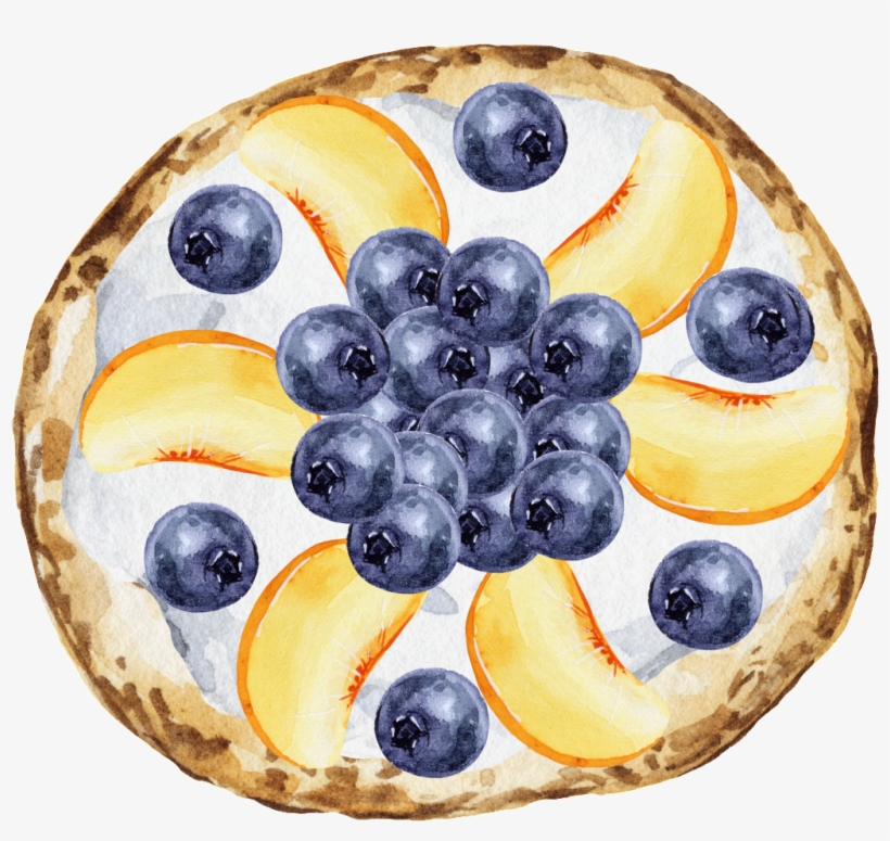 Este Gráficos Es Pintado A Mano De Blueberry Pizza - Food, transparent png download