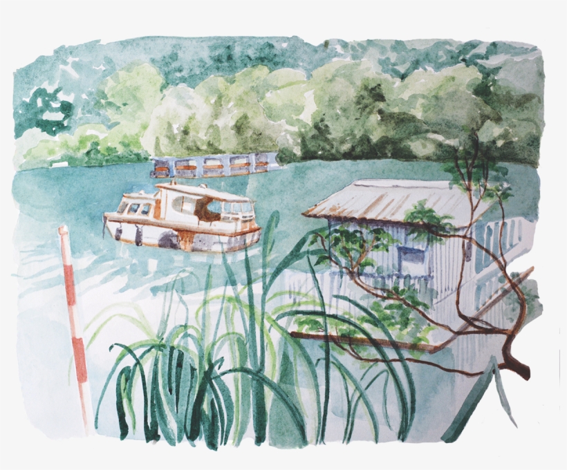 A Series Of Watercolors That Illustrate The Quiet Spaces - Painting, transparent png download