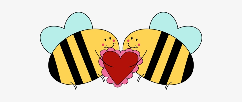Bees Clipart Computer - Valentines Day Clip Art Bee, transparent png download