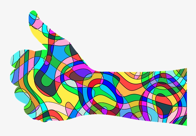 Like Thumb Retro Psychedelic Pattern Form - Illustration, transparent png download