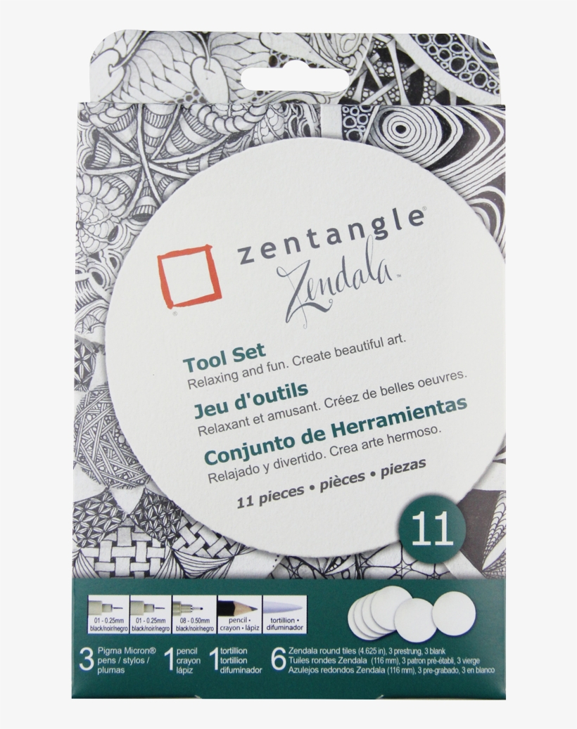 Pigma Zentangle White Zendala Set Of, transparent png download