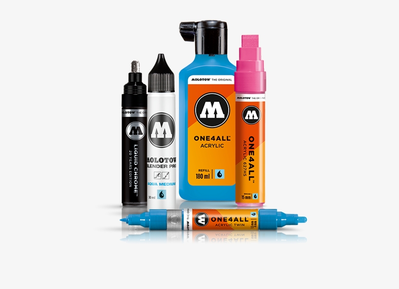 Markers & Refills - Molotow : One4all : Acrylic Paint Refill : 180ml :, transparent png download