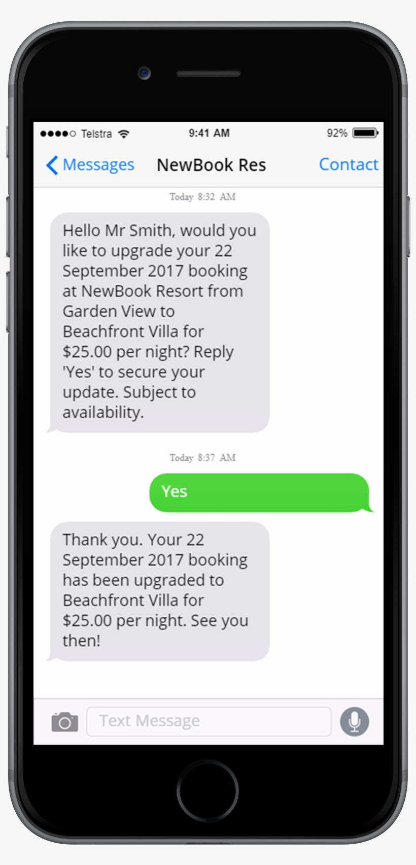 If They Reply Yes, Newbook Takes Care Of The Rest Bookings - Booking Confirmation Text Template, transparent png download